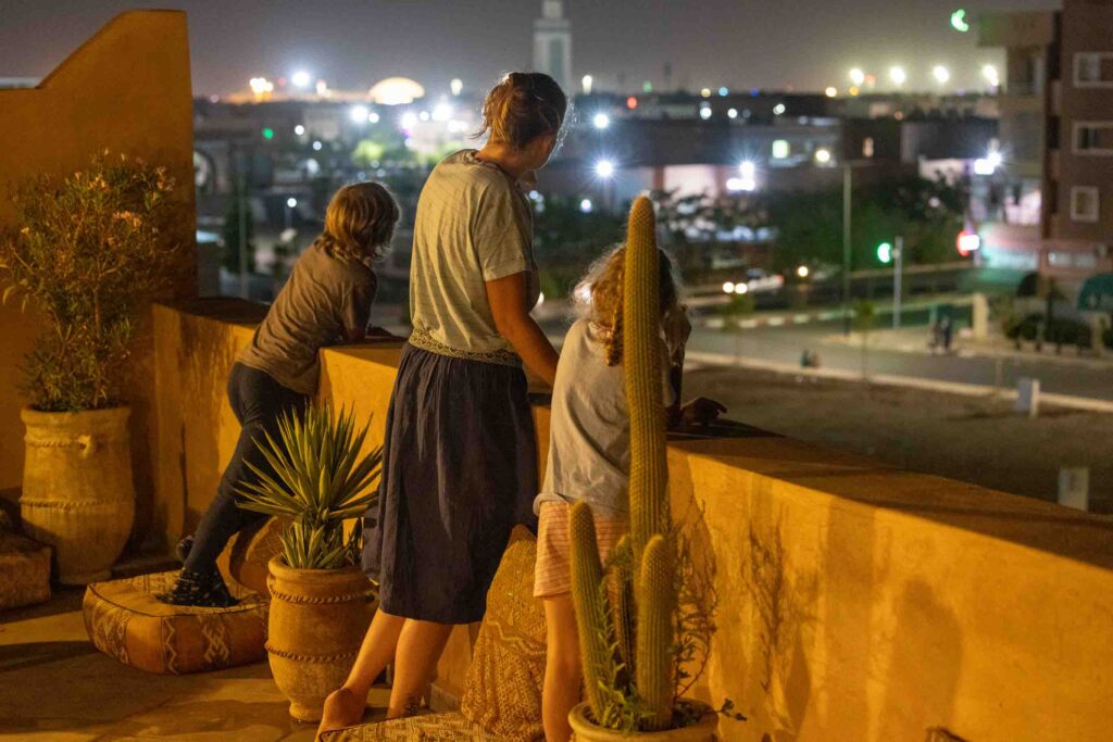 Dachterrasse des Riad L'Aeroport in Marrakesch