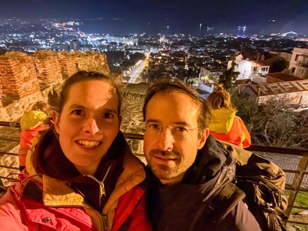 Selfie mit Blick über Thessaloniki