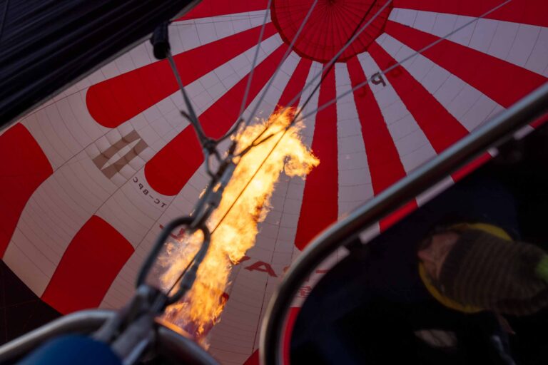 Gasflamme in unserem Heißluftballon
